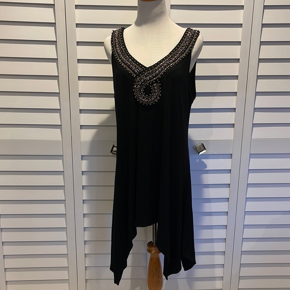 FYLO Dresses & Skirts - FYLO black beaded Dress in EUC
